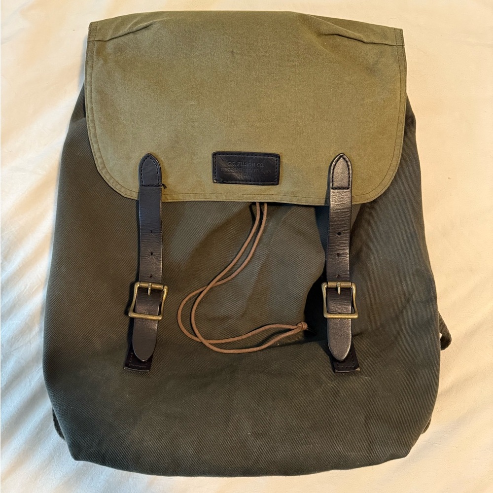 Filson Khaki and Dark Green Backpack